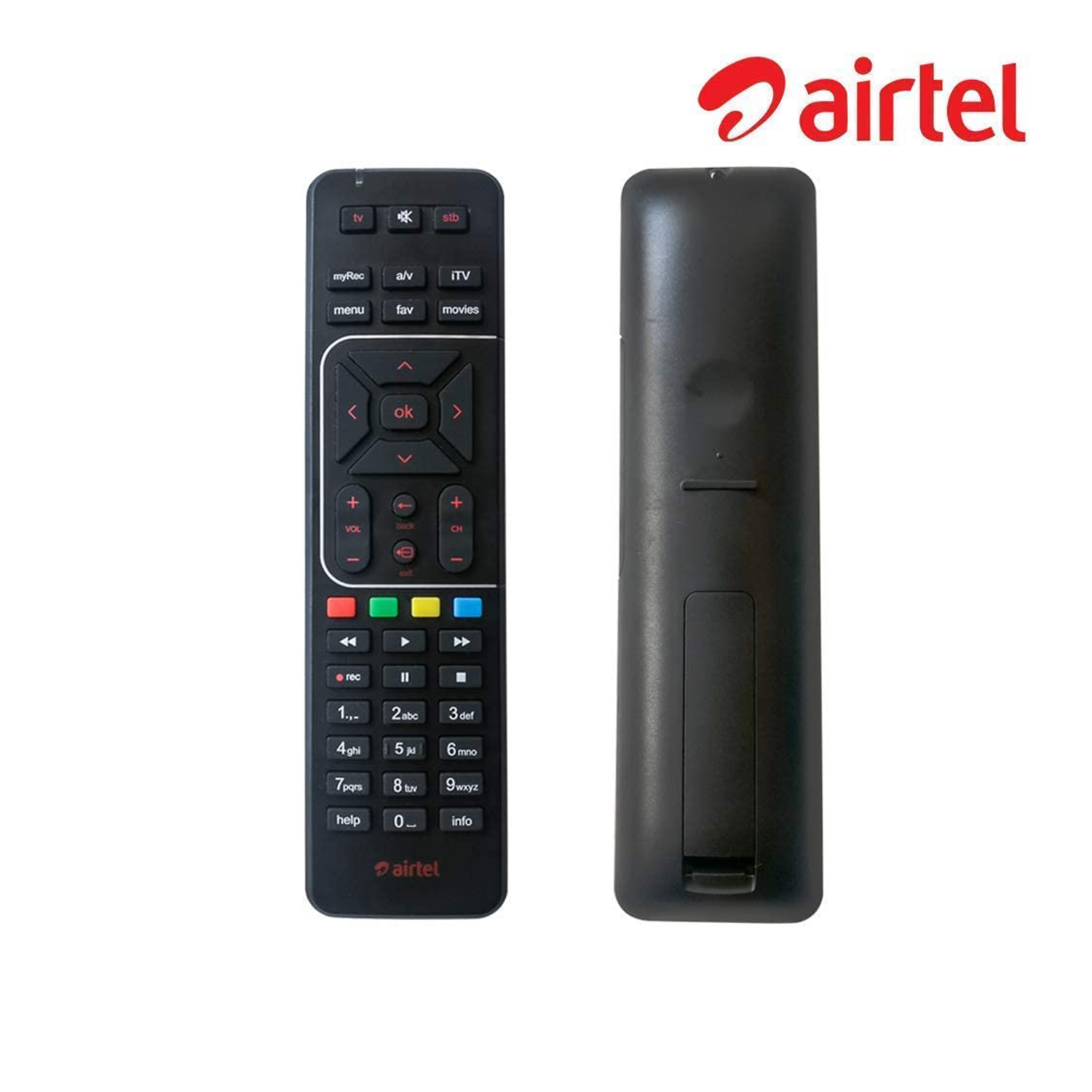 VEV Airtel Remote Compatible for Airtel Digital TV Remote Work with HD/SD Set Top Box (Black)