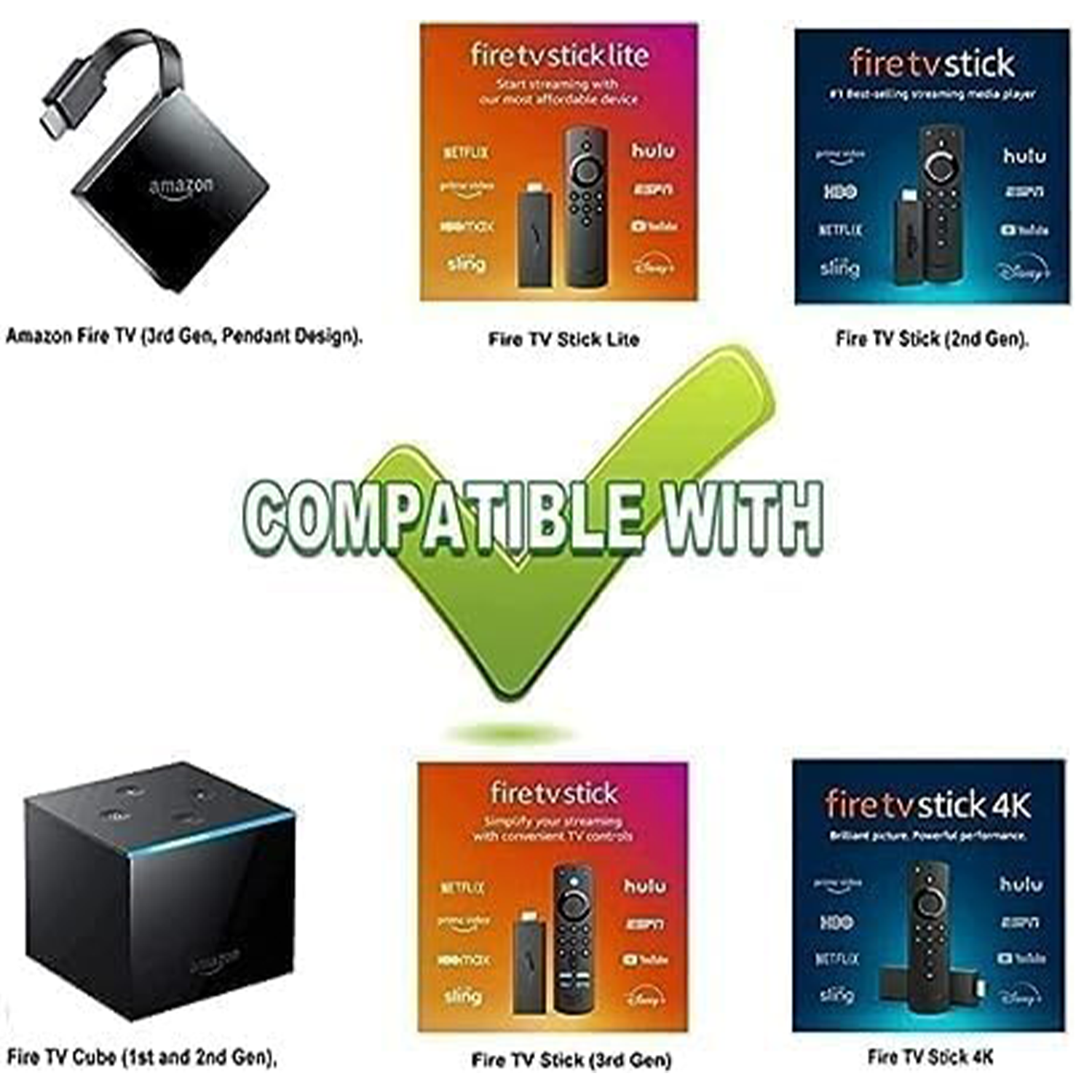VEV Amazon Remote Control Compatible for Amazon Fire tv Stick (Pairing Manual Will be Back Side Remote Control)(PP)(Black)