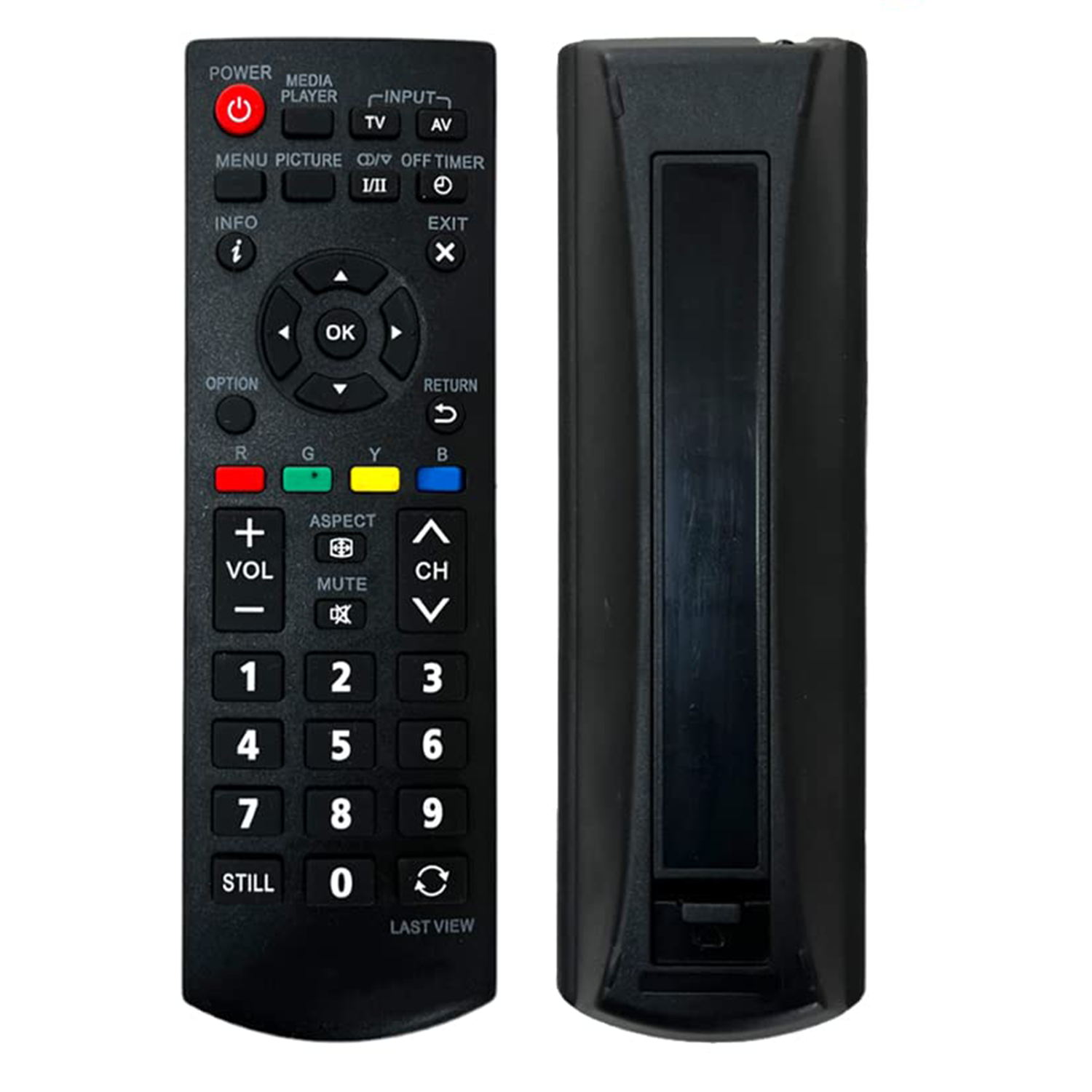 VEV Panasonic Remote Compatible for Panasonic Tv Remote Suitable for LCD LED Panasonic Television Remote Control - Match Exactly Previous Remote (Black)