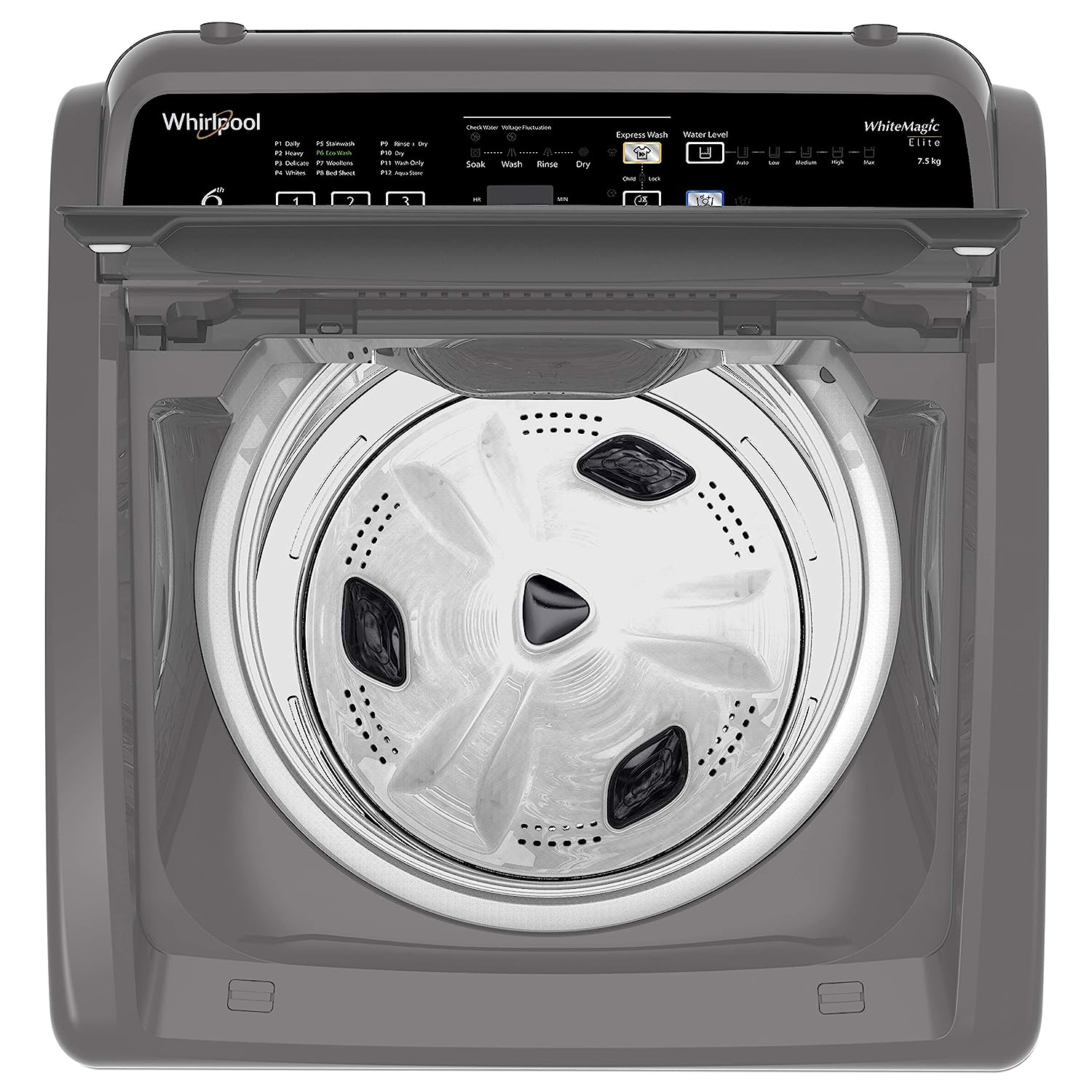 Whirlpool 7.5 Kg 5 Star Fully-Automatic Top Loading Washing Machine (Grey)