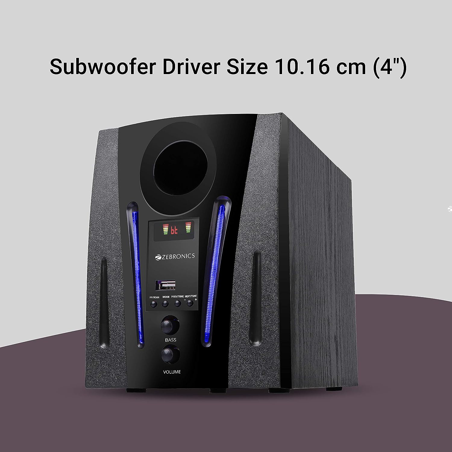 Zebronics ZEB-BT2150RUF 2.1 Multimedia Speaker with Bluetooth Supporting USB, AUX, Built in FM and Remote Control (Black)