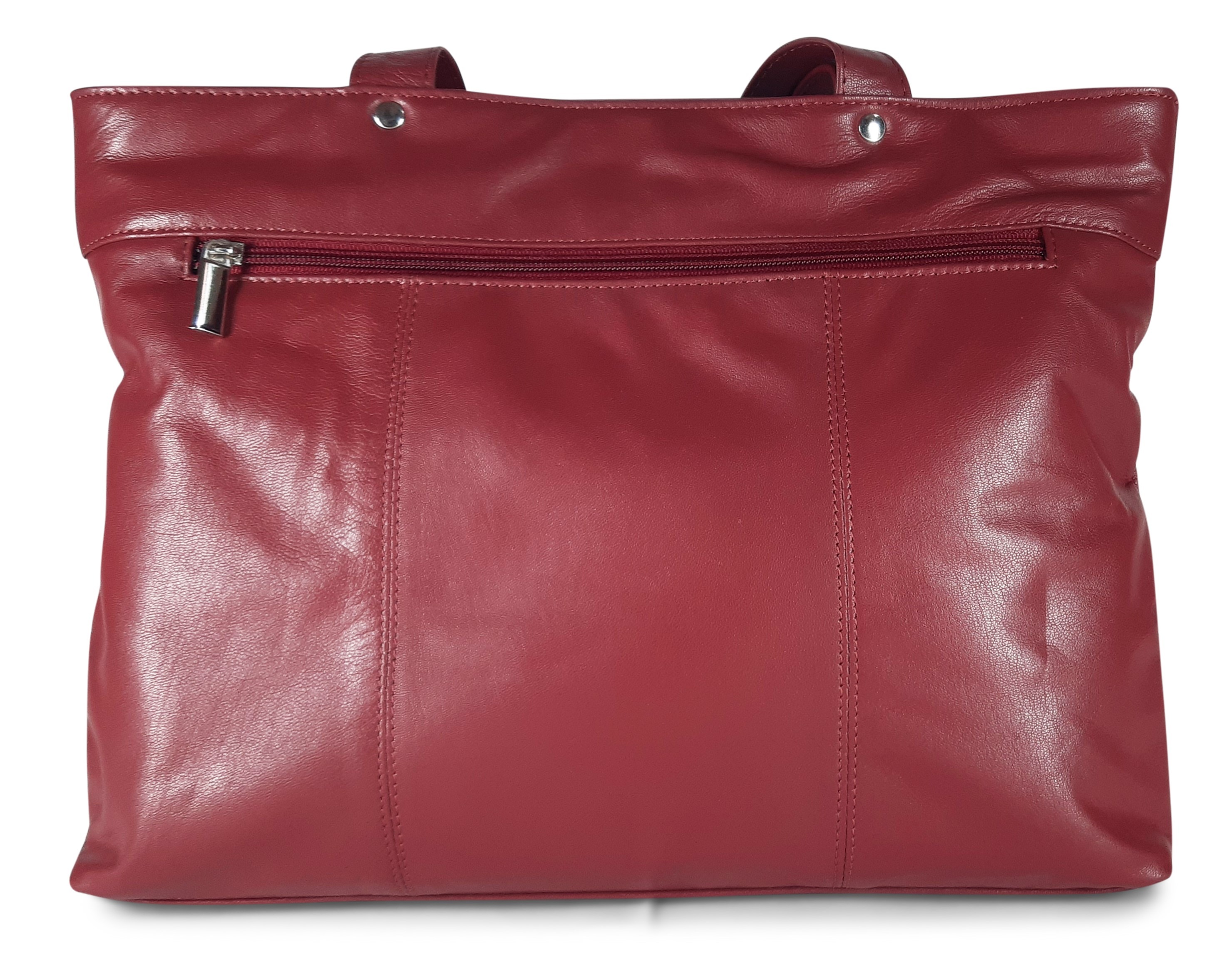 F&T Leather Genuine leather Formal Handbag for women (IT-35-M) - 7.2L, Maroon, Maroon, 1 Handbag, Flavour and Trends Pvt. Ltd., 485gm, Handbag