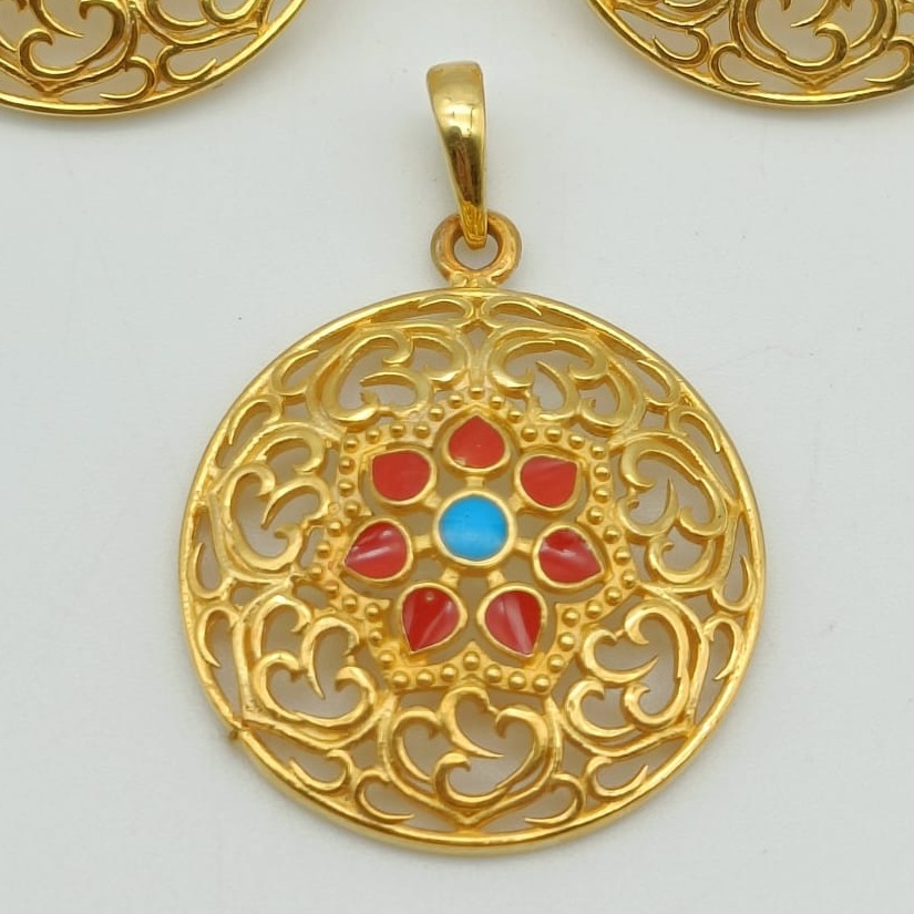 Ranishaa Sliver Pendent Set SP-3 - Golden, 1Set