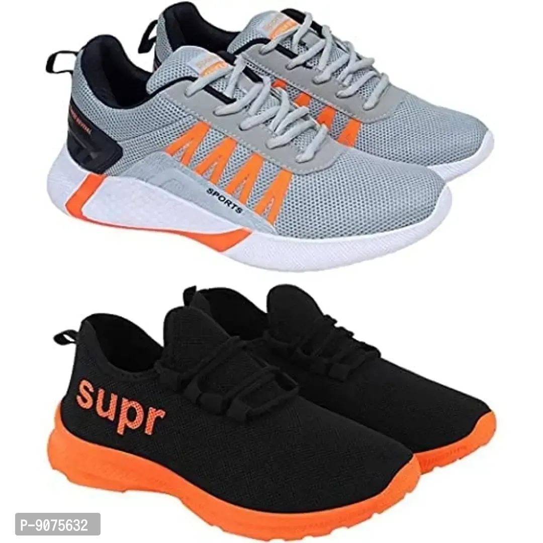 DEFLOW Combo Pack of 2 Multicolor Sports Running Shoes for Men's (Combo-(2)-179-163) - 8UK