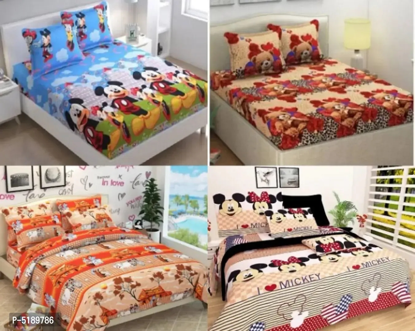 Polycotton Bedsheet Combo Pack Of 4