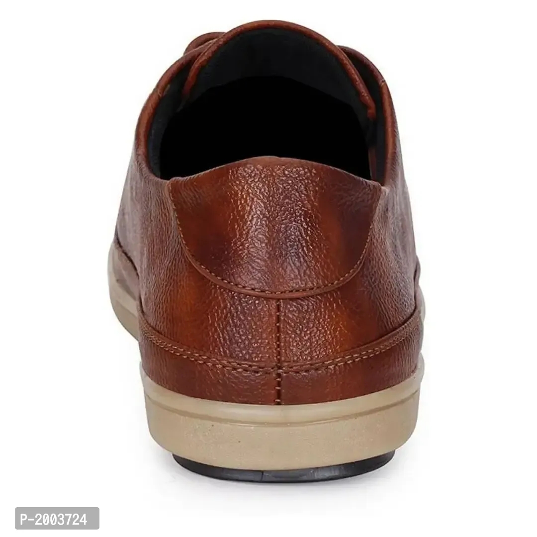 Tan Synthetic Leather Casual Shoes for Men - 9UK, Brown