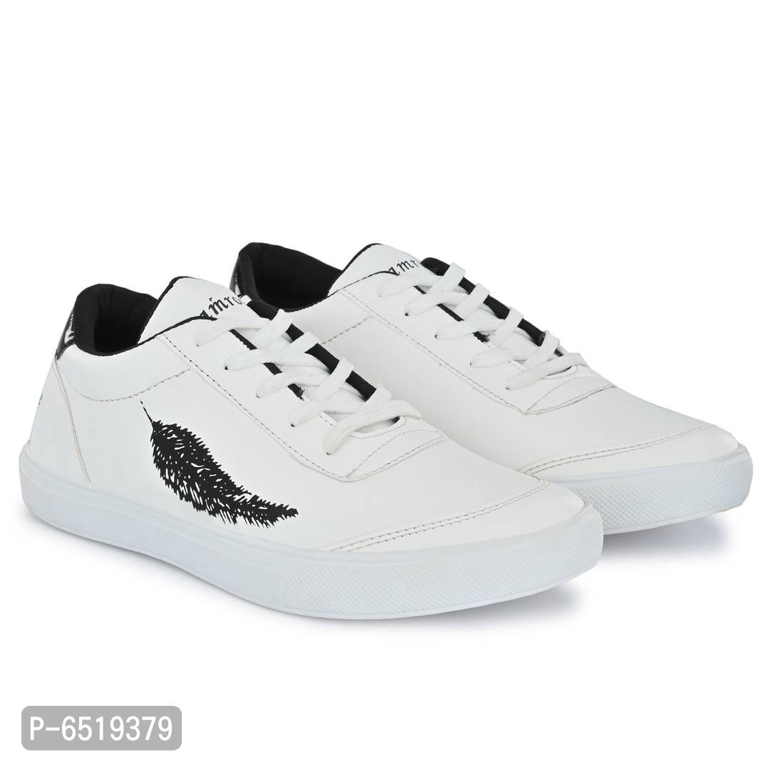 Stylish Synthetic White Casual Sneakers For Men - 7UK