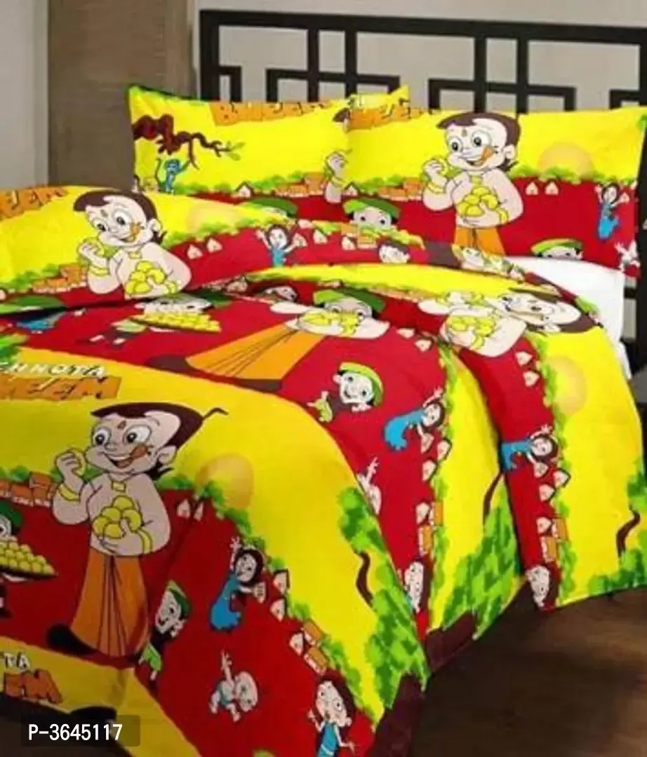 Polycotton Double Bed Bedsheet with 2 Pillow Cover