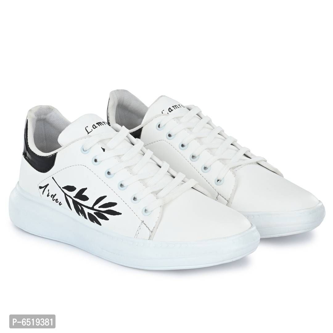 Stylish Synthetic White Casual Sneakers For Men - 6UK