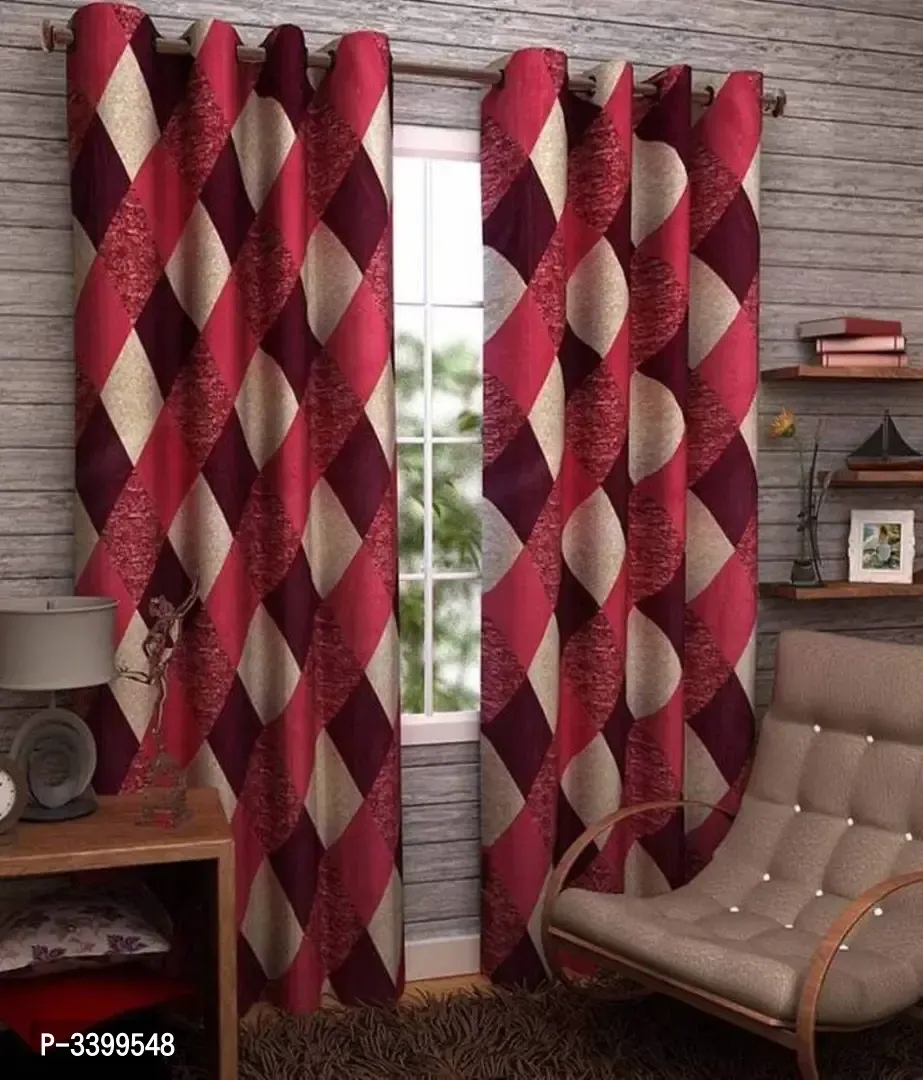 Royal Green Polyester Rod Pocket Fitting Long Door Curtain Set