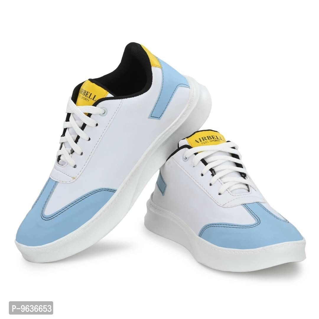 Stylish Blue Synthetic Solid Sneakers For Men - 10UK