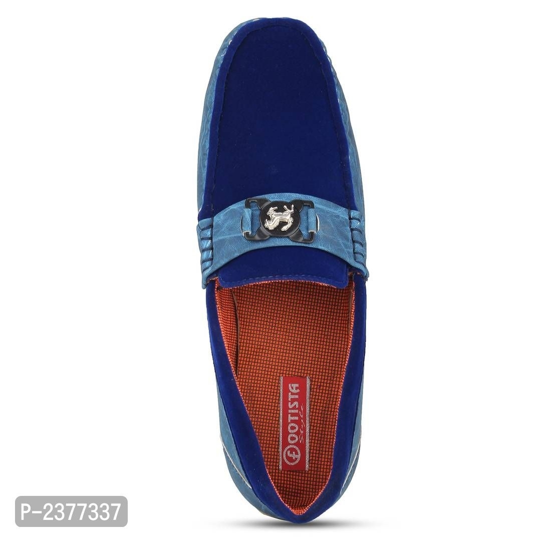 Blue Synthetic Leather Loafers for Men - 7UK