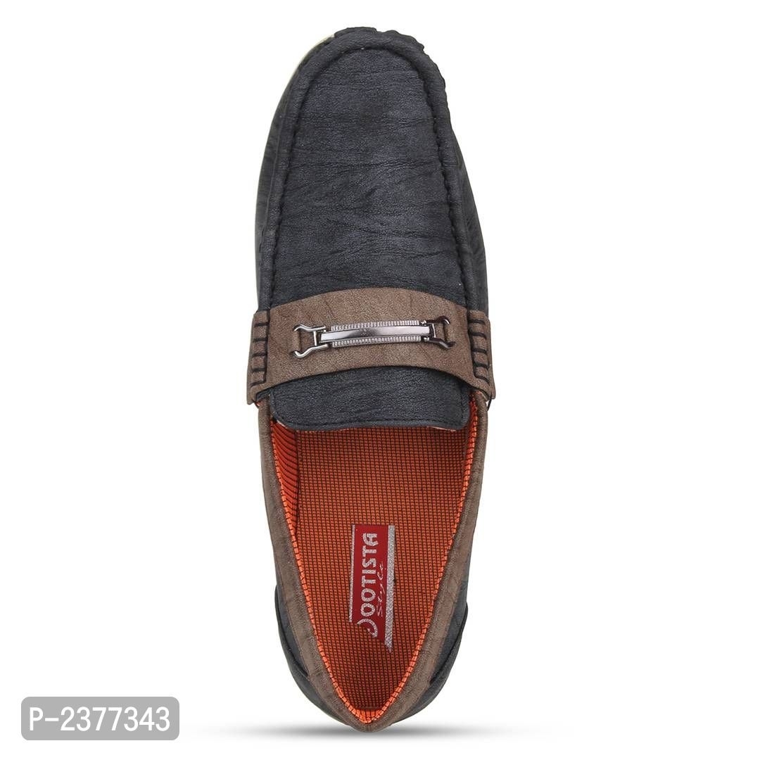 Superb Black Synthetic Leather Loafers for Men - 10UK, Black