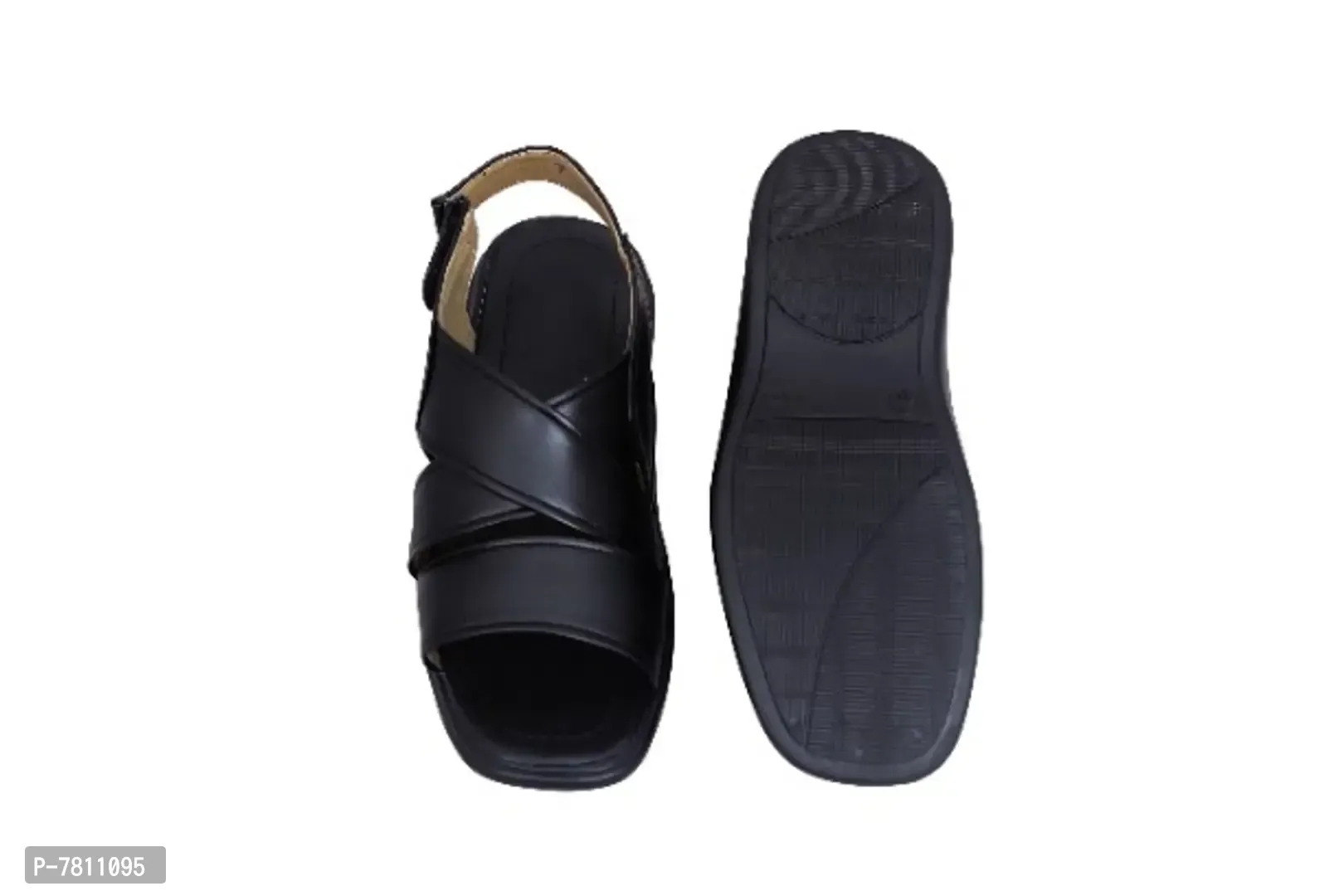 Men Black Casual Sandals - 8UK