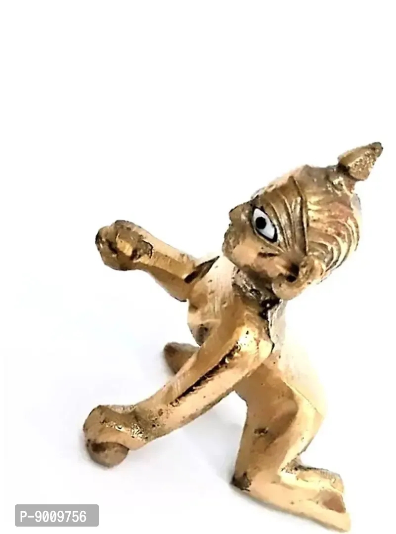 Ashtadhatu Laddu Gopal Brass Murti Gold Plated Bal Krishna Statue Baby Kanha Pital Murti