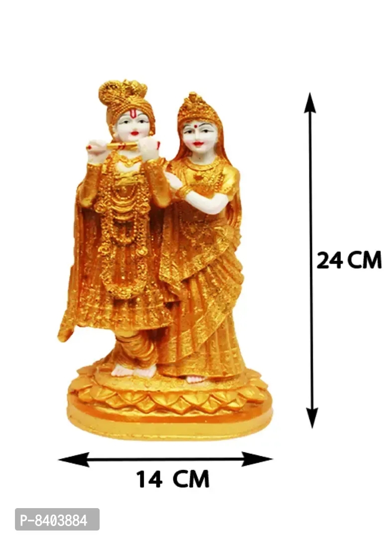 Lord Radha Krishna Idol Showpiece | Statue for Diwali, Pooja Home Decoration - 24 cm