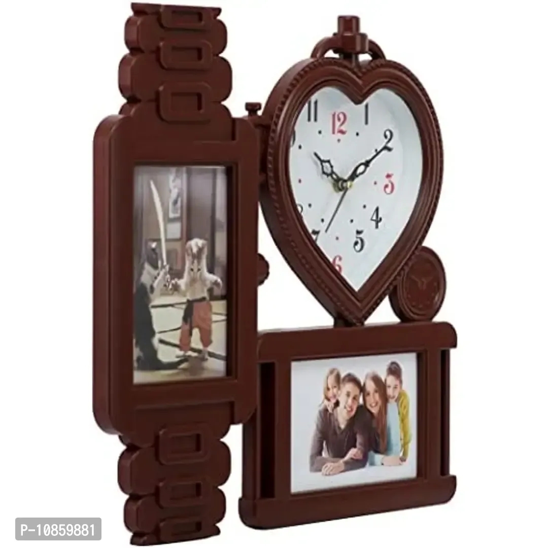 Harbour Analog Latest Stylish New Models Wall Clock with Photo Frames for Home Living Room Hall Bedroom (Size Height 34.5 CM X Width 34.5 CM)- Home Decor Big Size Wall Clock NG1Size: 