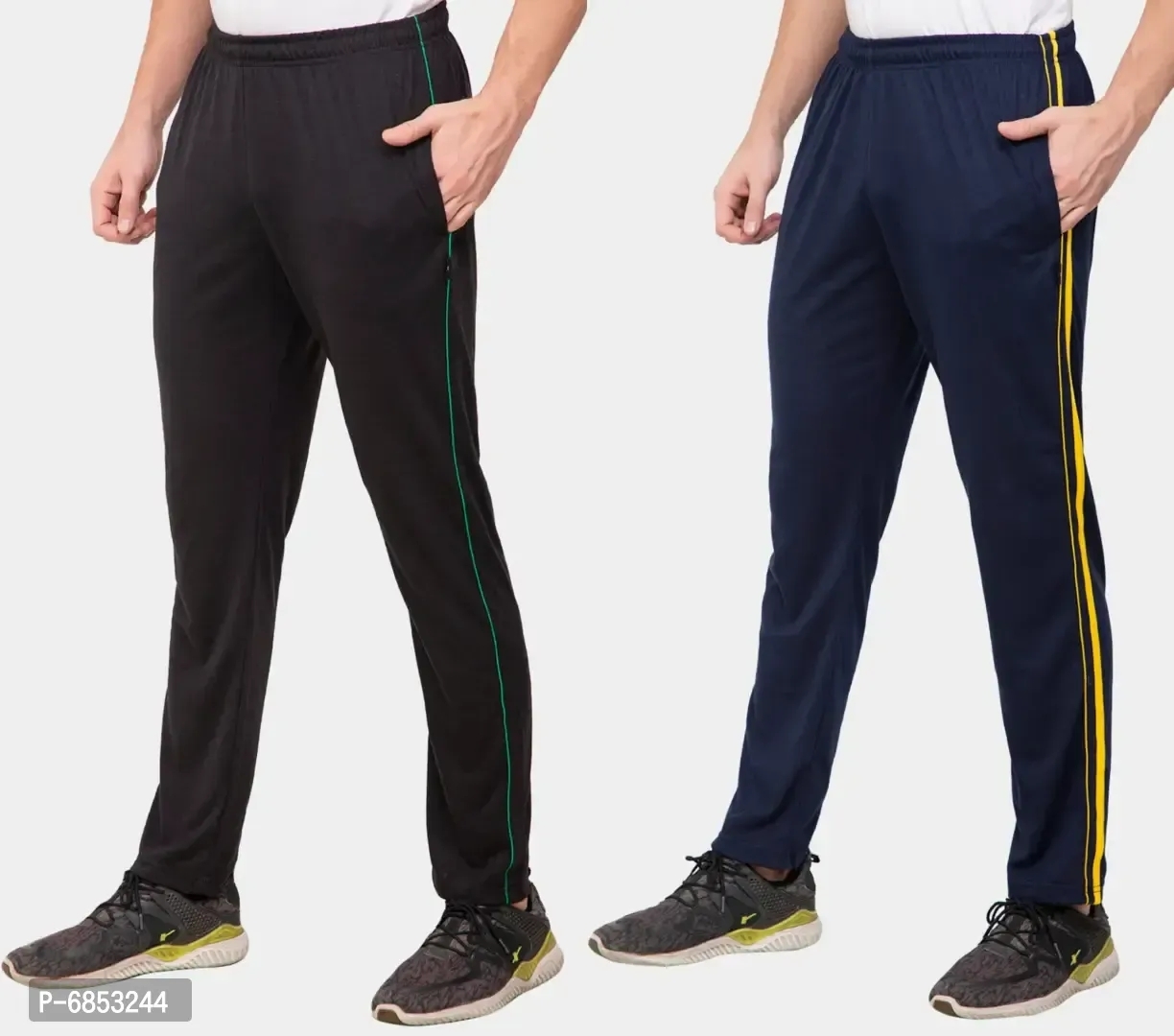 Stylish Trendy Polyester Blend Solid Trackpants For Men Pack Of 2 - M