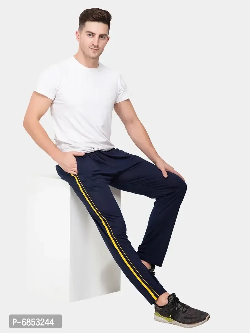 Stylish Trendy Polyester Blend Solid Trackpants For Men Pack Of 2 - M