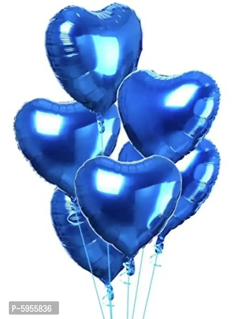 Blue Heart Shape Party Decorative Foil Balloon _ Pack of 10 Pcs&nbsp;