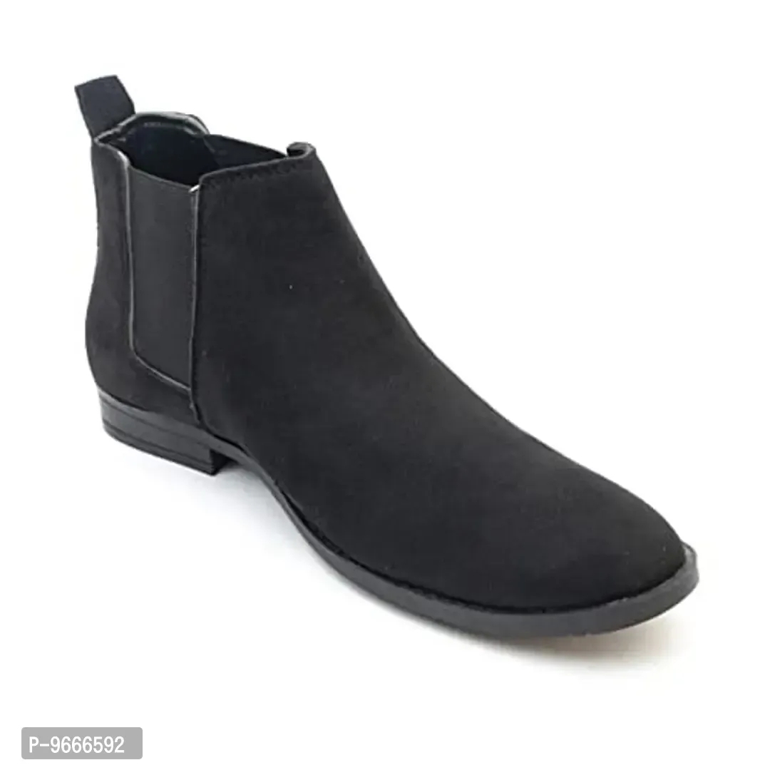 Honey Step Men Black Synthetic Leather Boots - 8UK, Black