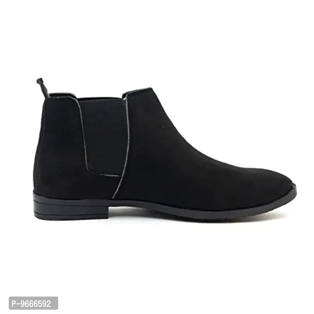 Honey Step Men Black Synthetic Leather Boots - 10UK, Black