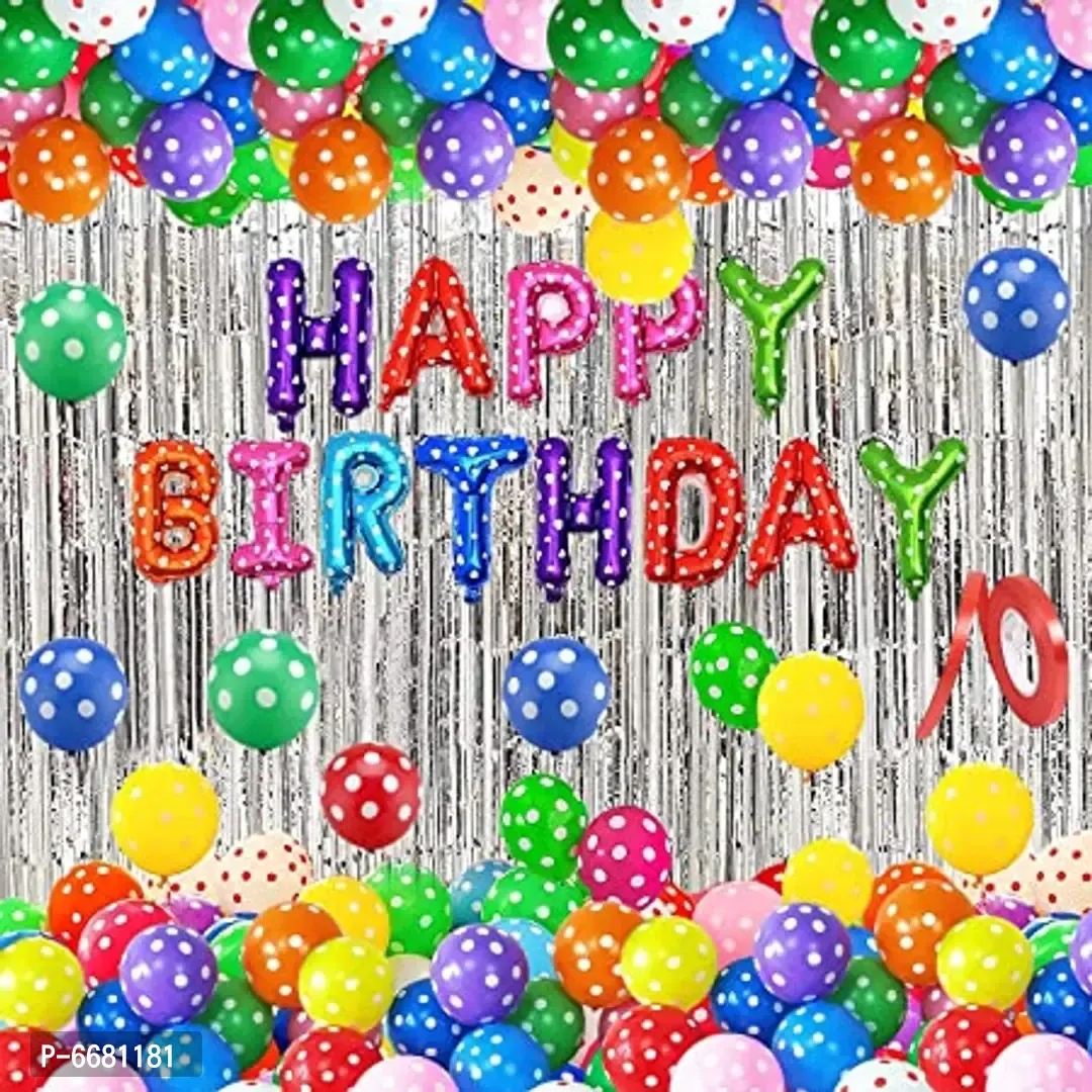 Multicolour Birthday Decoration Happy Birthday Decorations Kit- Set Of 33