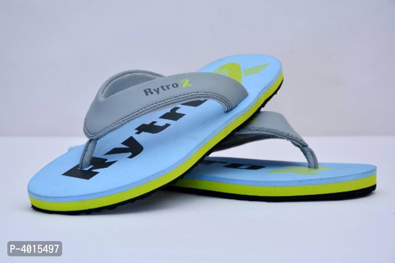 Comfortable Sky Blue Fabric Slippers For Men - 11UK