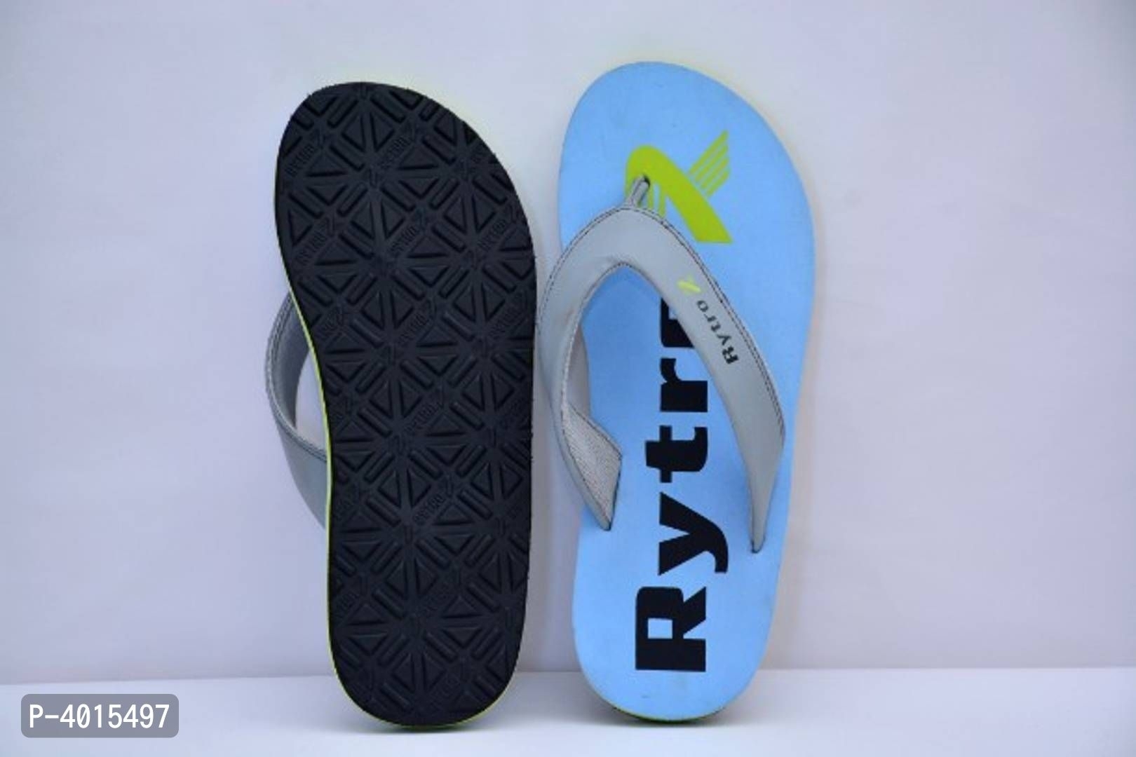 Comfortable Sky Blue Fabric Slippers For Men - 11UK