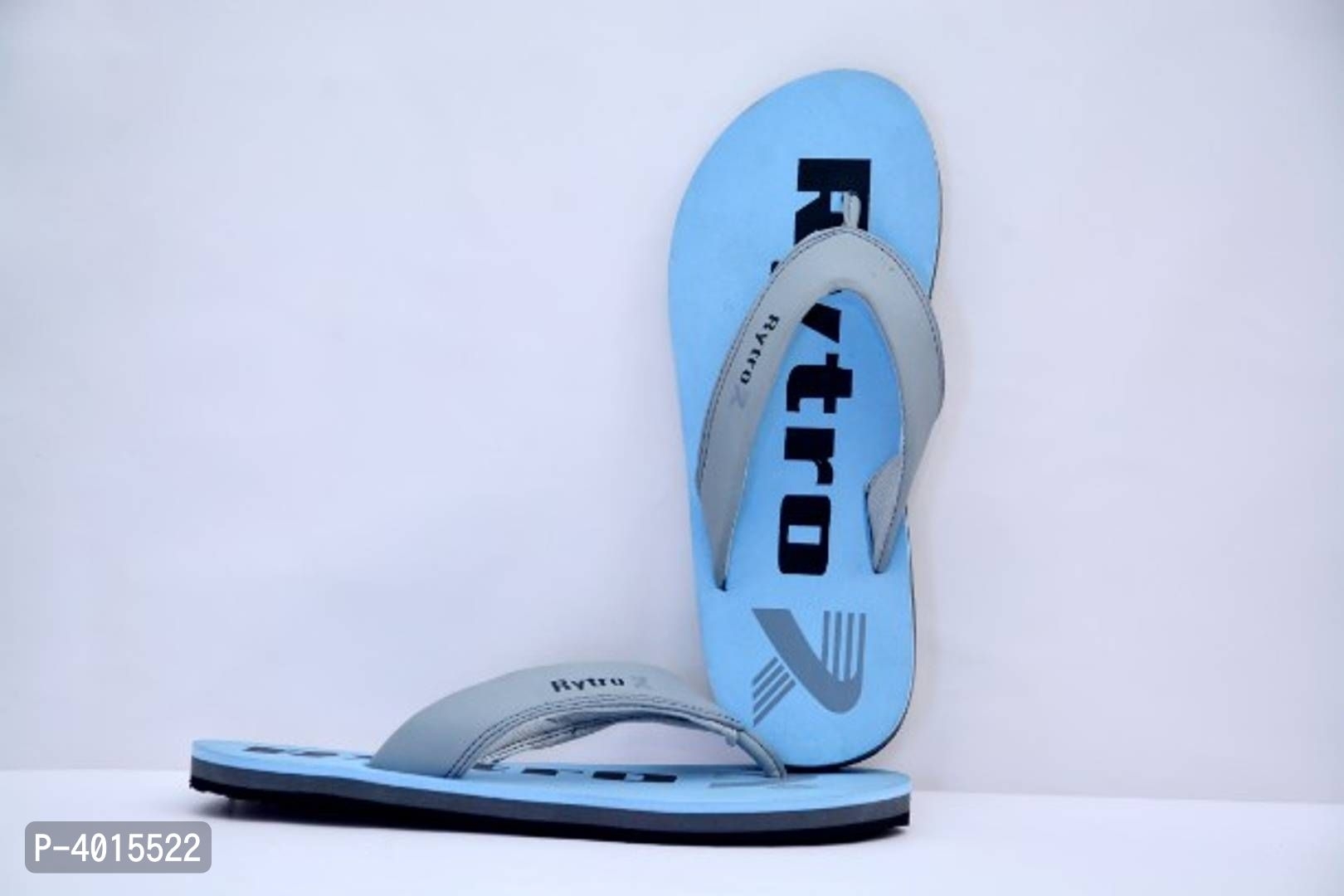 Comfortable Sky Blue Fabric Slippers For Men - 6UK