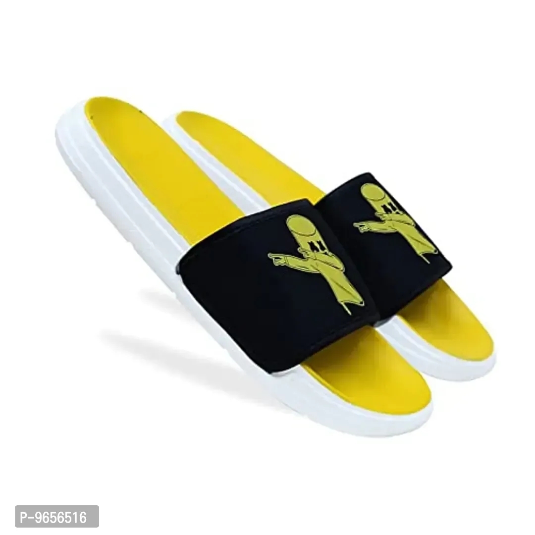 FOOTOX BE YOUR LABEL Men's Flipflop Slipper FMF-05 - Yellow, 8UK