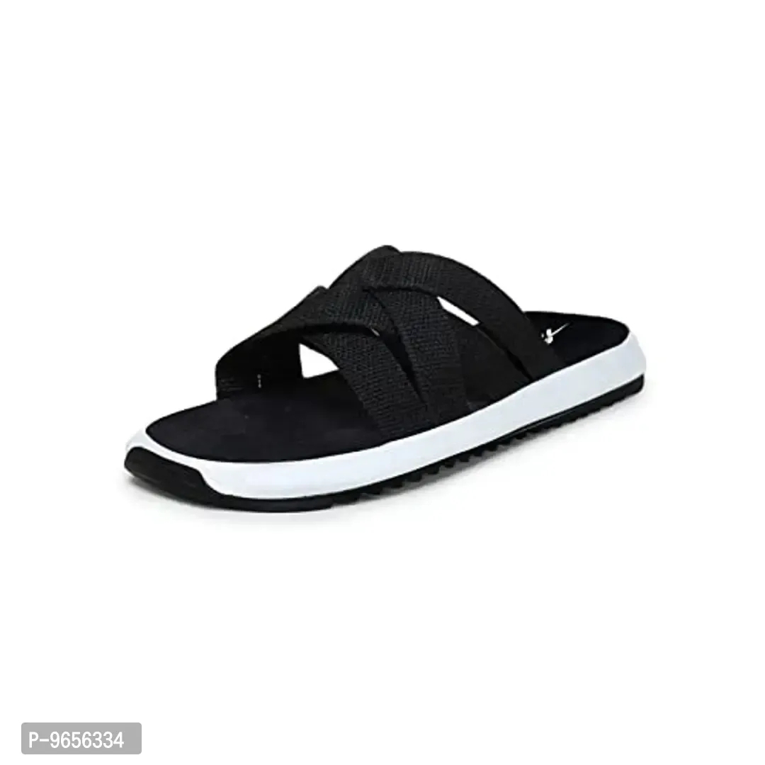 FOOTOX BE YOUR LABEL Men's Flipflop & Slipper FMAS-01- - Black, 2UK