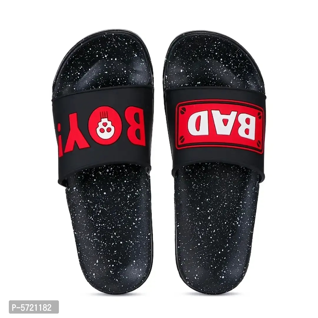 Stylish EVA Bad Boy Slipper (Pack of 1 Pair) - Black, 8UK