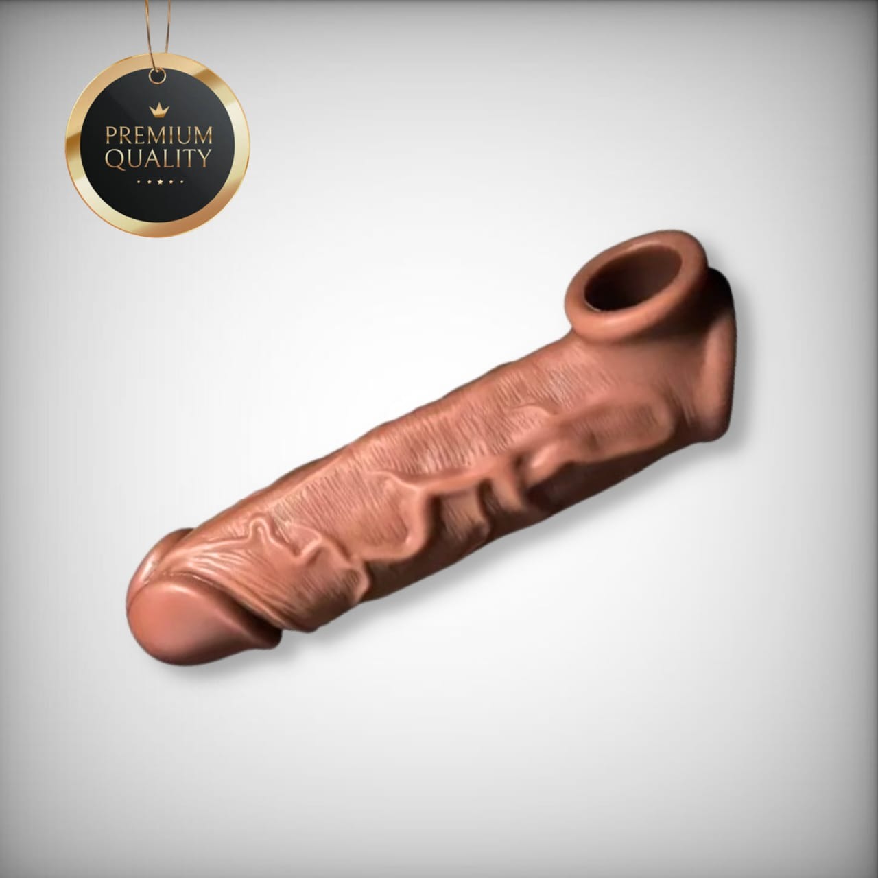 7inch Jumbo Dragon Silicon Condom - Brown  - 1, This product is non returnable, Soft Silicon