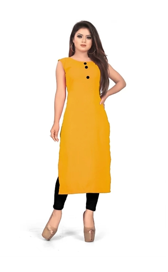Medium Yellow Ladies Cotton Kurti, Stripes & Embroidered at Rs 400/piece in  Hooghly