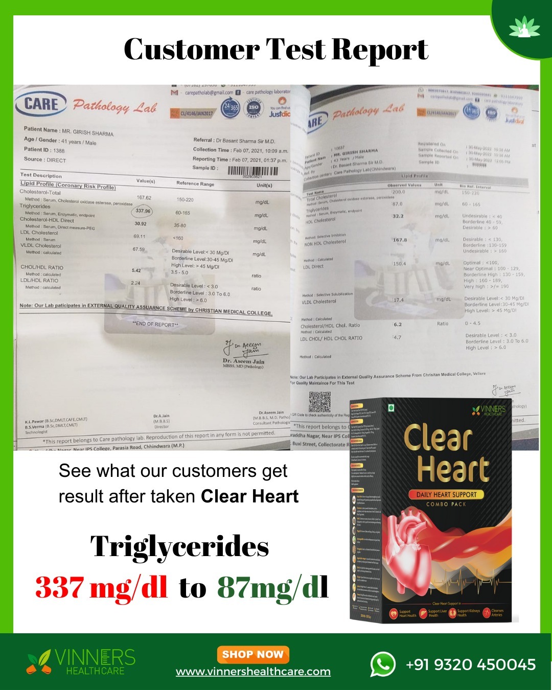Doctor’s Recommended Clear Heart Supplement - 45 Days Pack ( ₹ 3150/- )