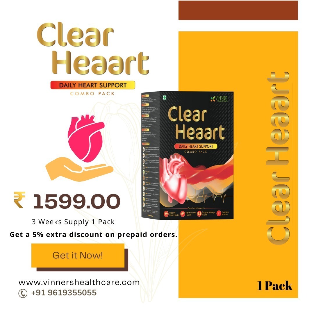 Doctor’s Recommended Clear Heaart Combo Pack Supplement For Heart Blockages, Cholesterol, & Triglycerides - 3 Week Supply | 1 Combo Pack