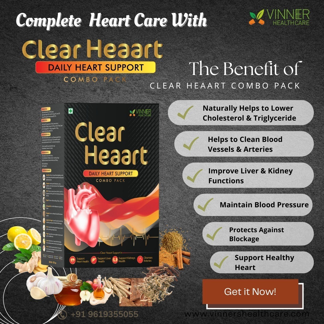 Doctor’s Recommended Clear Heaart Combo Pack Supplement For Heart Blockages, Cholesterol, & Triglycerides - 3 Week Supply | 1 Combo Pack