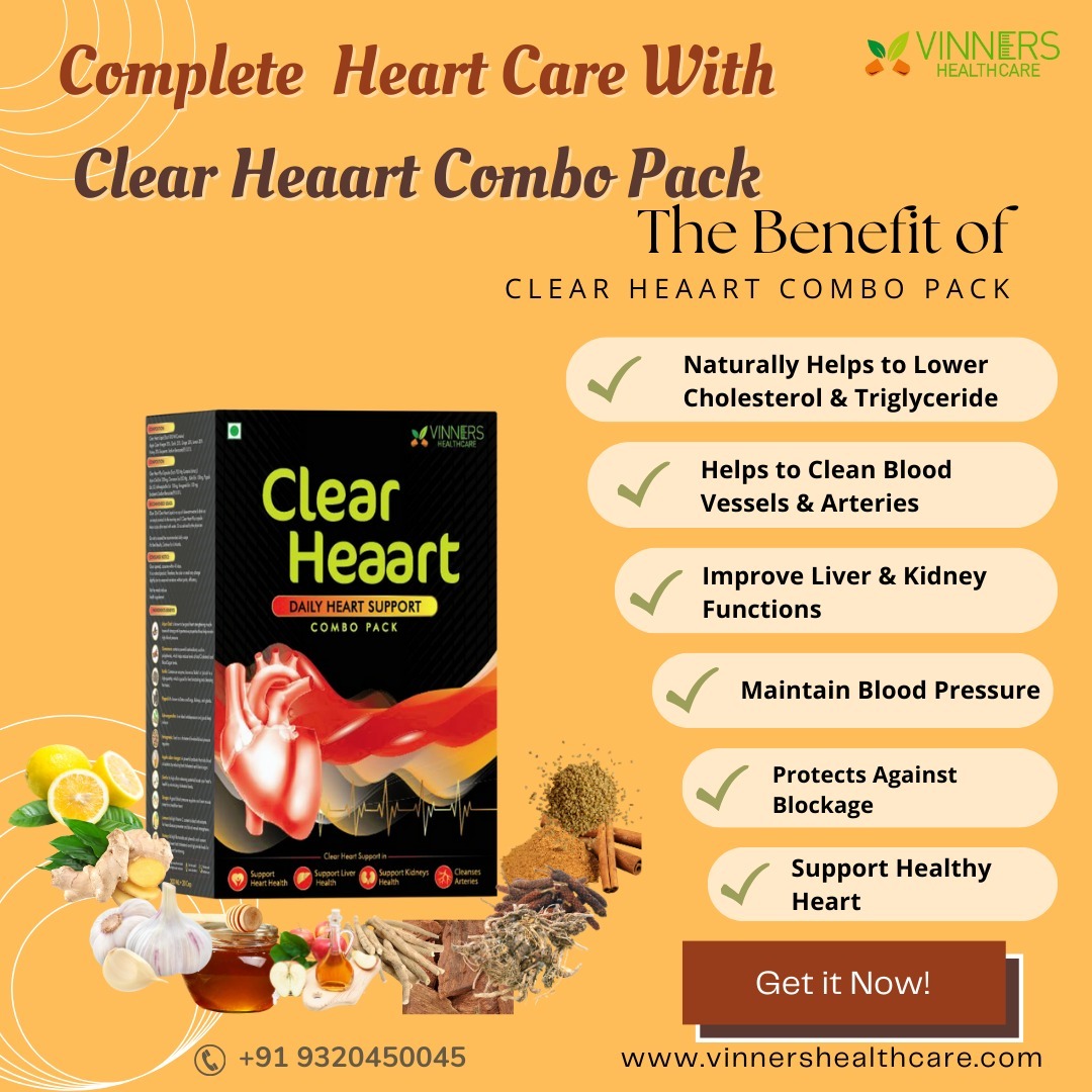 Vinners Healthcare Doctor’s Recommended Clear Heaart Supplement - 45 Days Pack ( ₹ 3150/- )