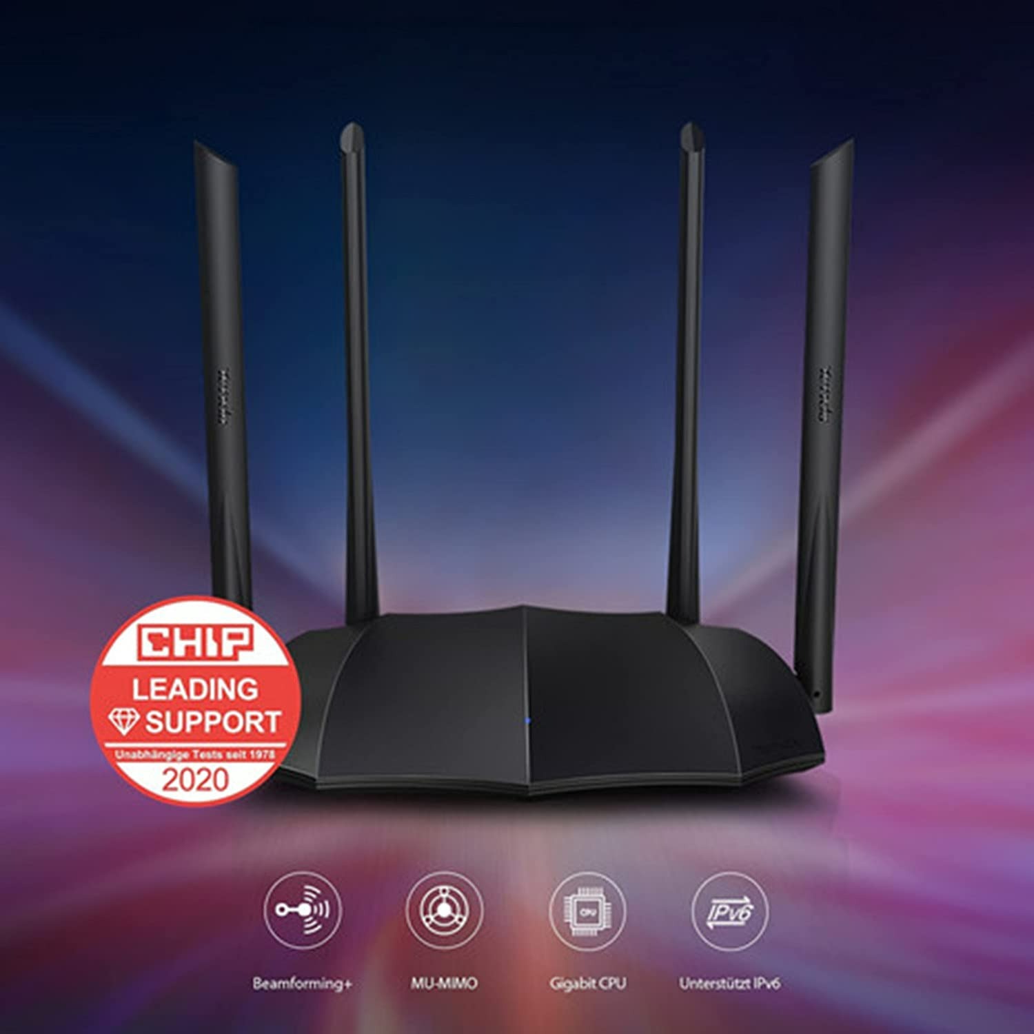 Tenda AC8 AC1200 MU-MIMO Wireless Gigabit Router, Wi-Fi Speed up