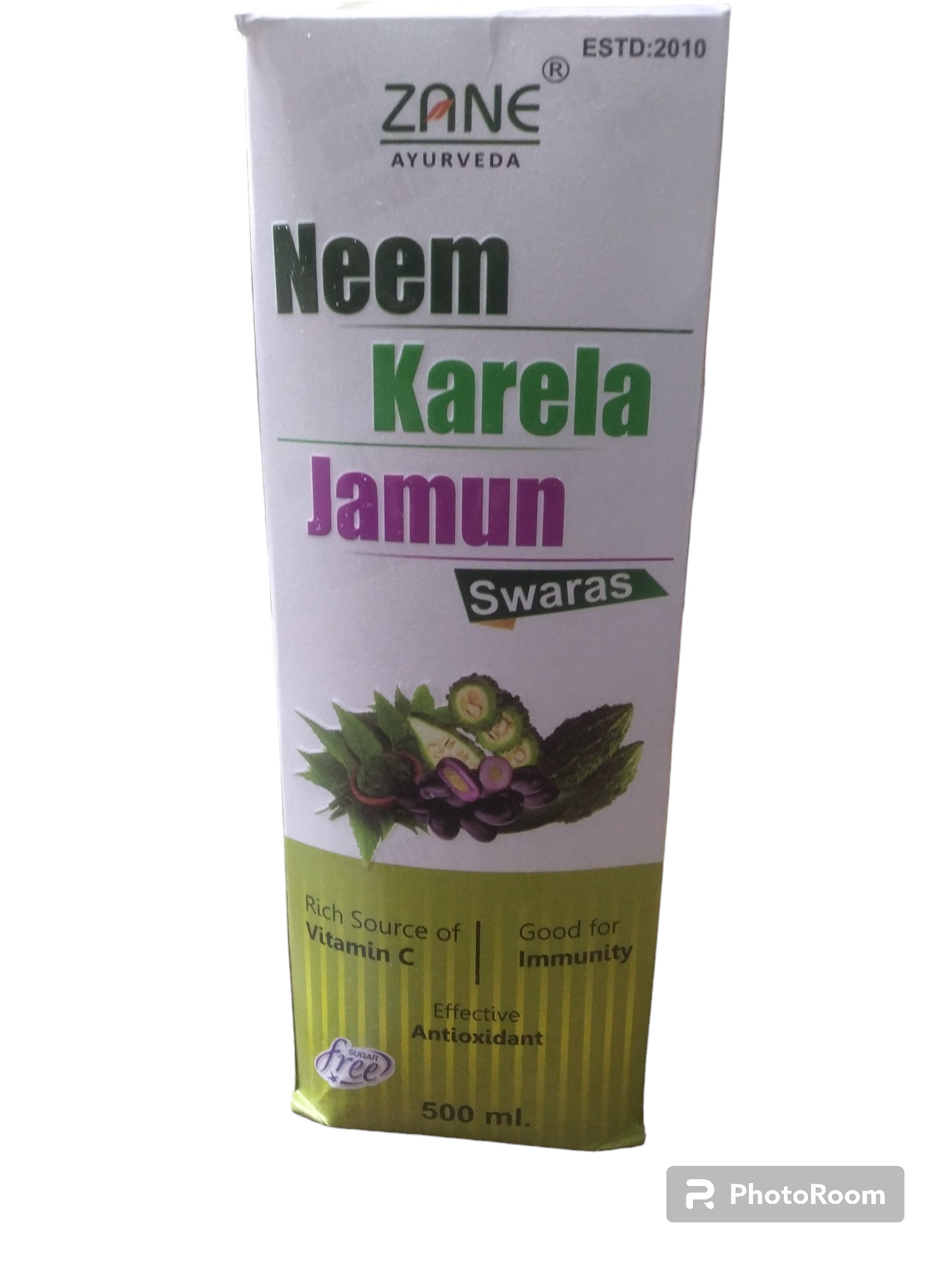 Zane Ayurveda Neem Karela Jamun Swaras 500ml.