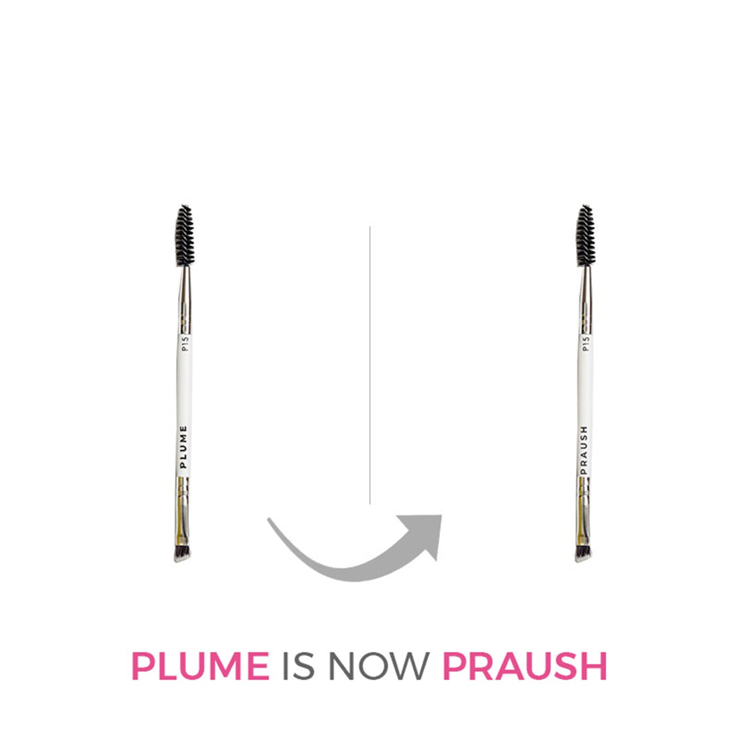 PRAUSH Brow Spoolie & Angled Brow 2 in 1 Brush - P15
