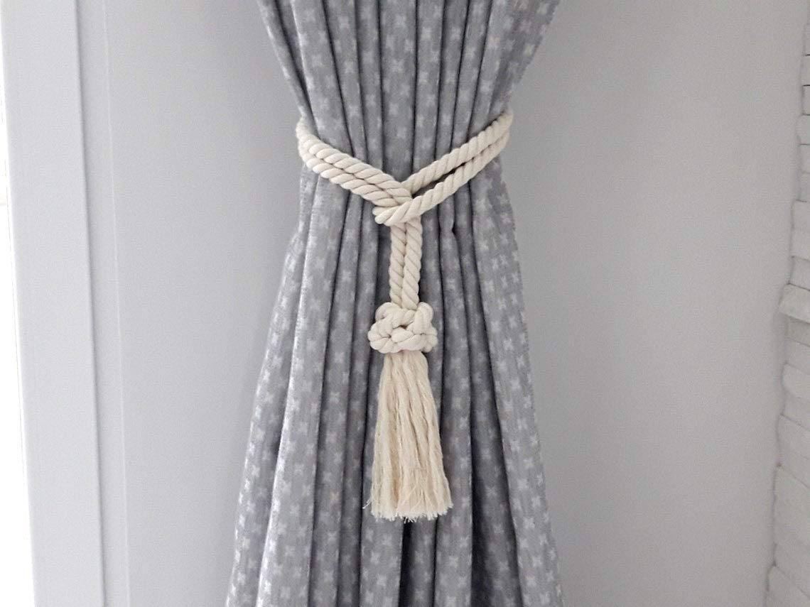 Tassel Curtain Tie Backs, Curtain Holdbacks, Curtain Tiebacks, Tiebacks for  Curtains, Curtain Tie, Curtain Hold Back, Nautical Decor, Rope 