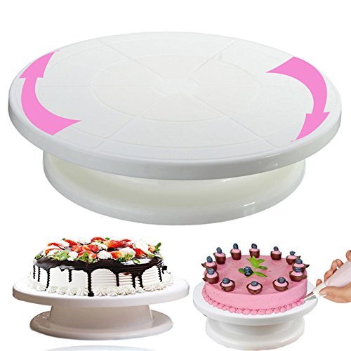 6Pcs/Set Cake Decorating Tools With 1 Rotating Cake Spinner 2 Cake Spatula  3 Icing Smoother Cakes Turntable/Stand