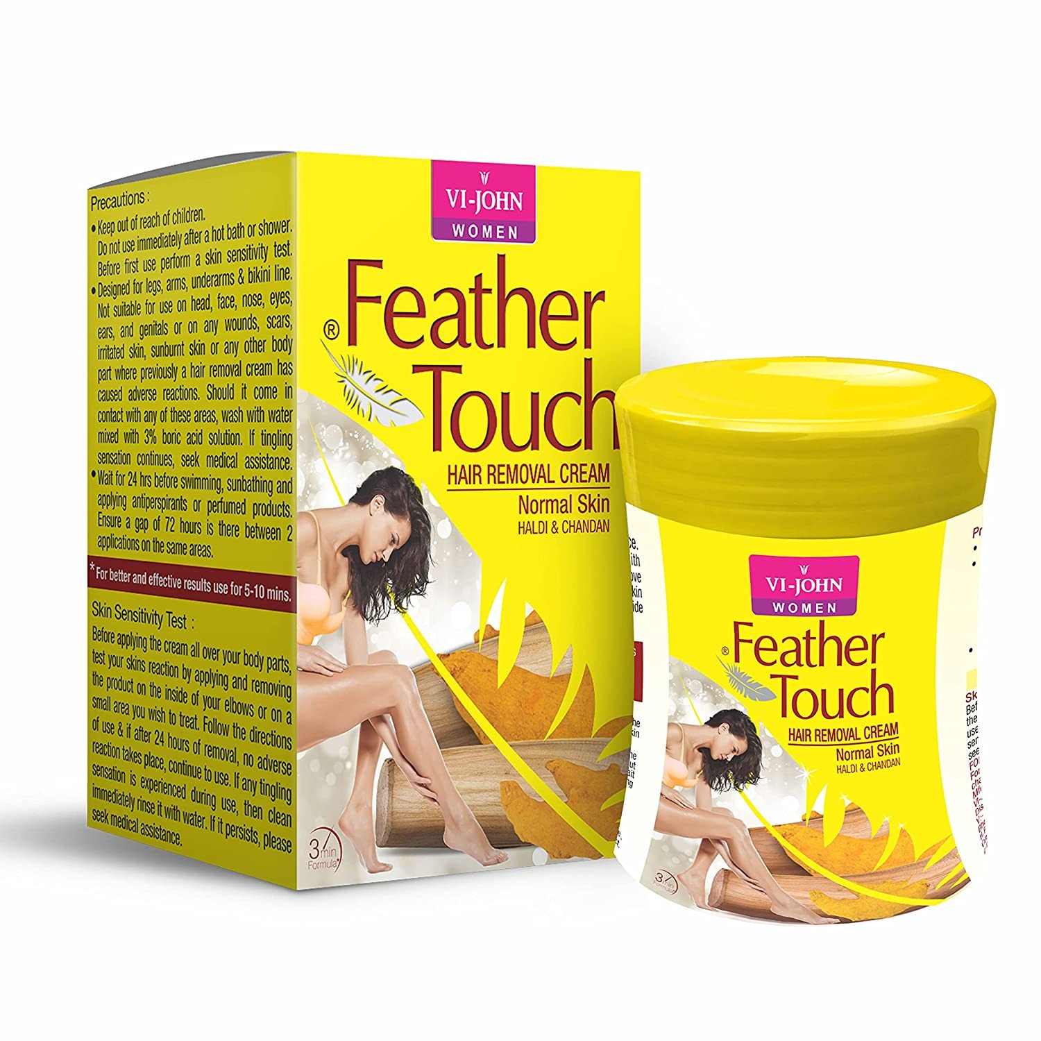 ViJohn Women Feather Touch Hair Removal Cream For Normal Skin With Haldi   Chandan  40 Gm