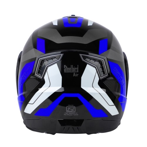 Steelbird SBA-7 ROAD Glossy Black With Blue (with Inner Sun Shield) - L