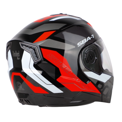 Steelbird SBA-7 ROAD Glossy Black With Red (with Inner Sun Shield) - L