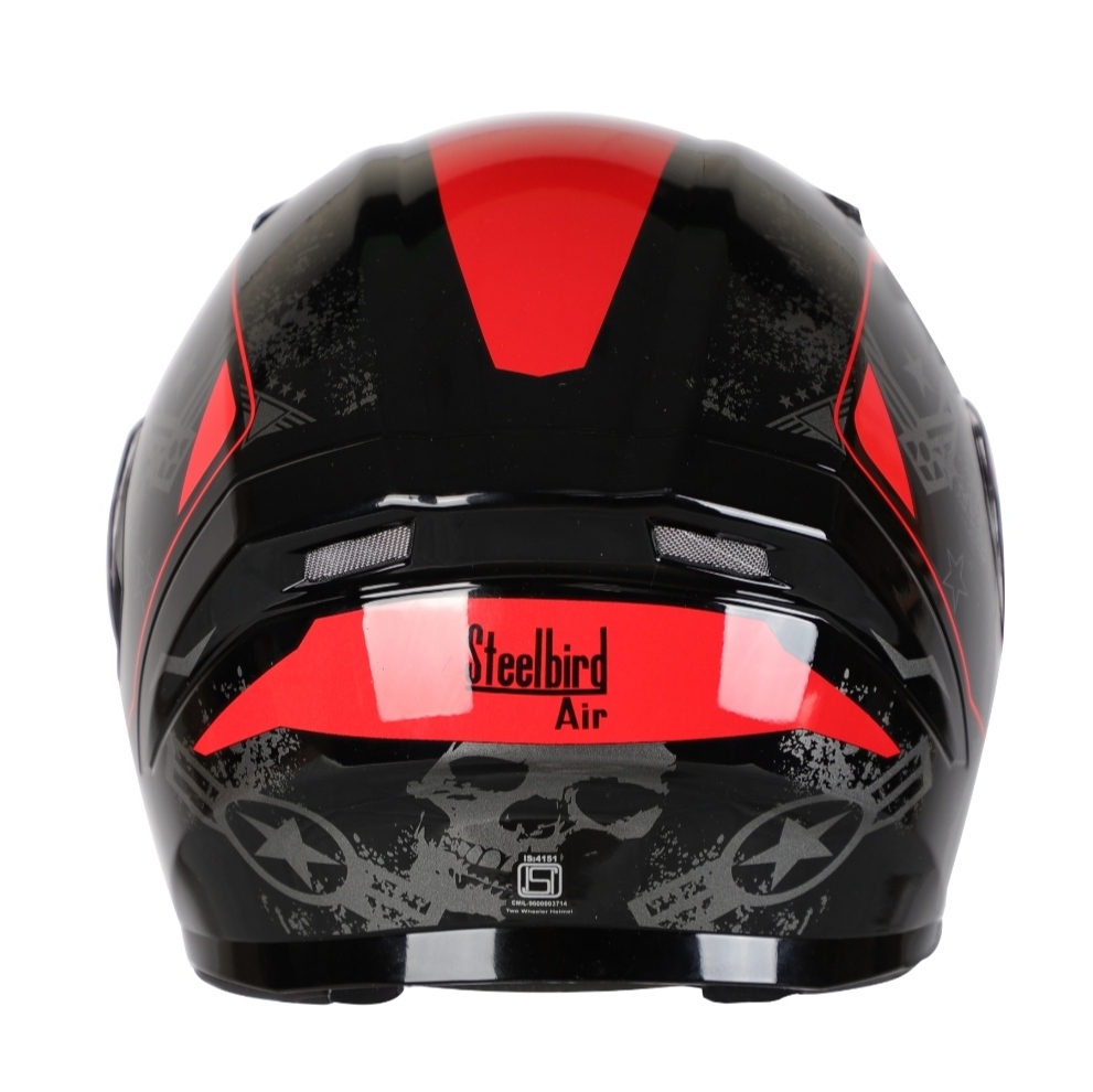 Steelbird SBA-21 Combat Glossy Black with Red - L