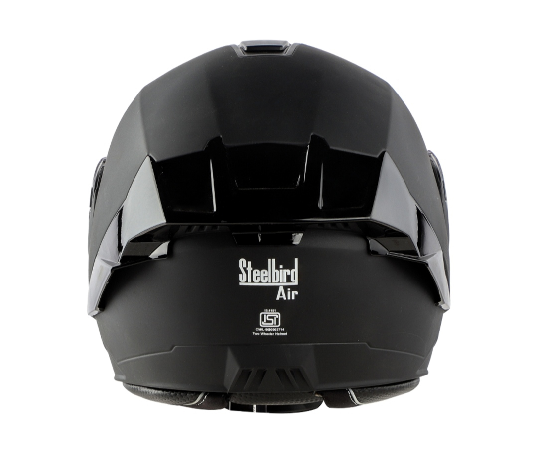 Steelbird SBA-8 GLOSSY BLACK WITH RANBOW VISOR  - M