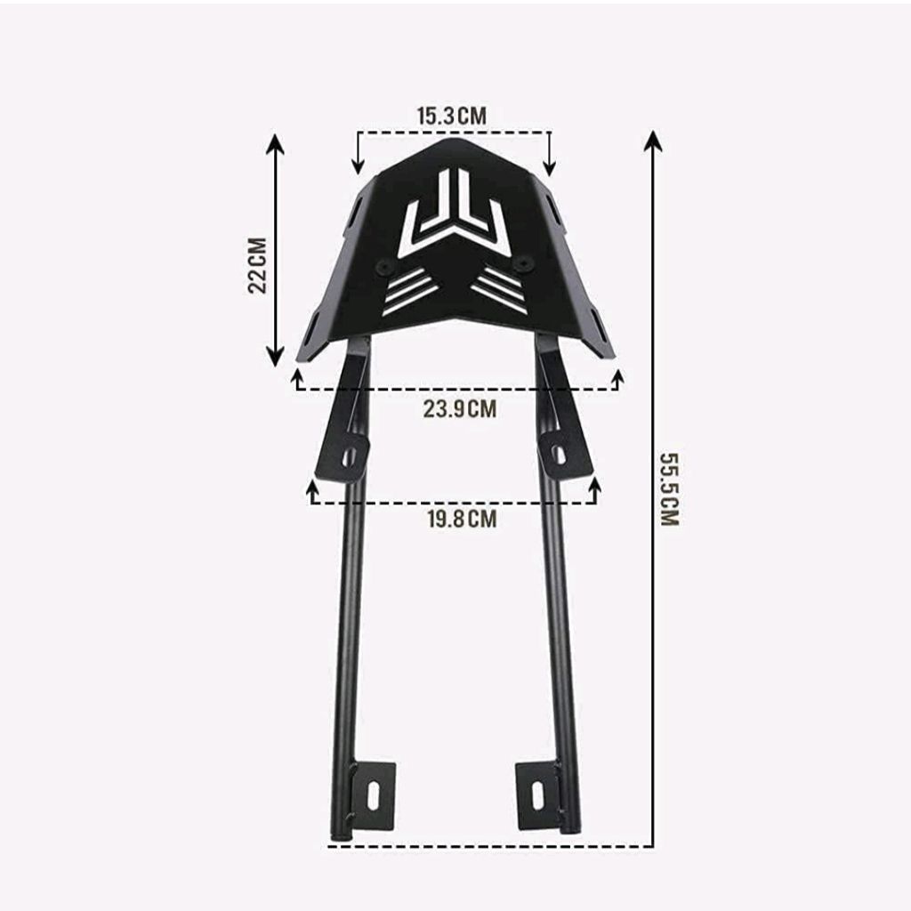 Generic Bike Back Rack Metal Heavy Seat Extender for Yamaha MT-15 / R15 V3